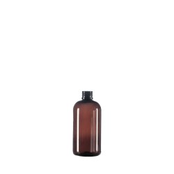250ml Amber PET Boston Round Bottle, 24/410 Neck [BR2501AT-SP2]